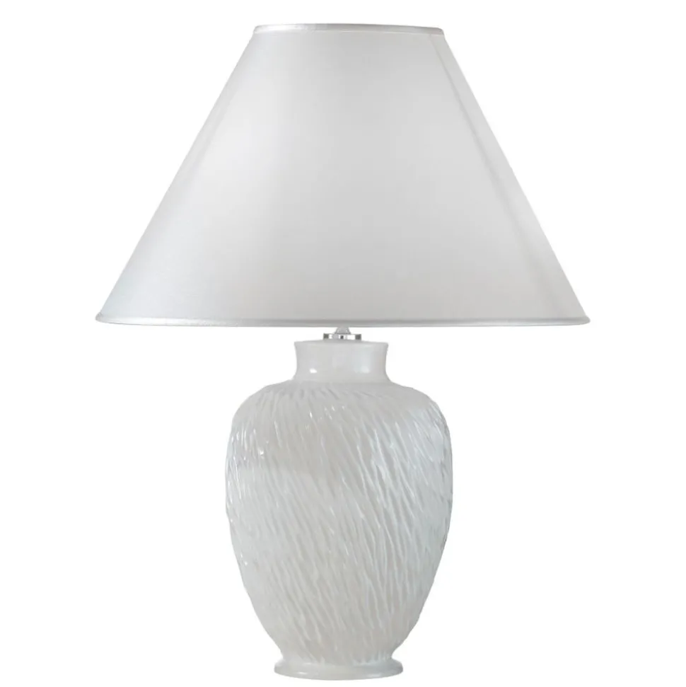 Tafellamp Chiara van keramiek, in wit, Ø 40 cm