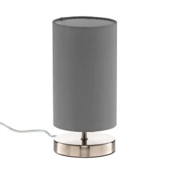 Tafellamp Clarie met grijze stoffen kap