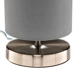 Tafellamp Clarie met grijze stoffen kap