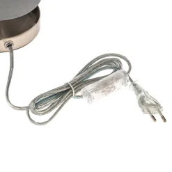 Tafellamp Clarie met grijze stoffen kap