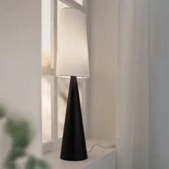 Tafellamp Conus met kap WHITE, zwart