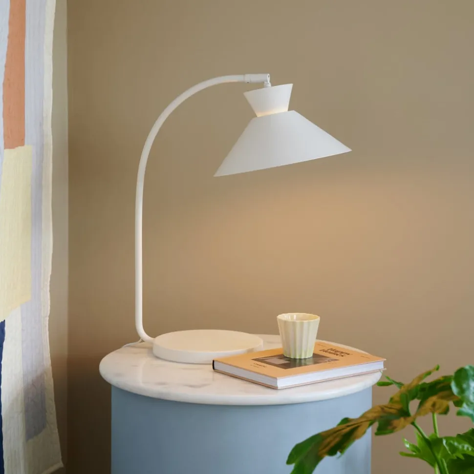 Tafellamp Dial van metaal, wit