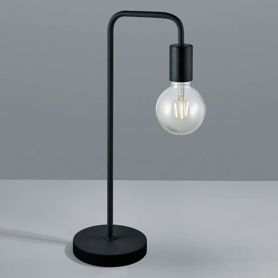 Tafellamp Diallo zonder kap in mat zwart