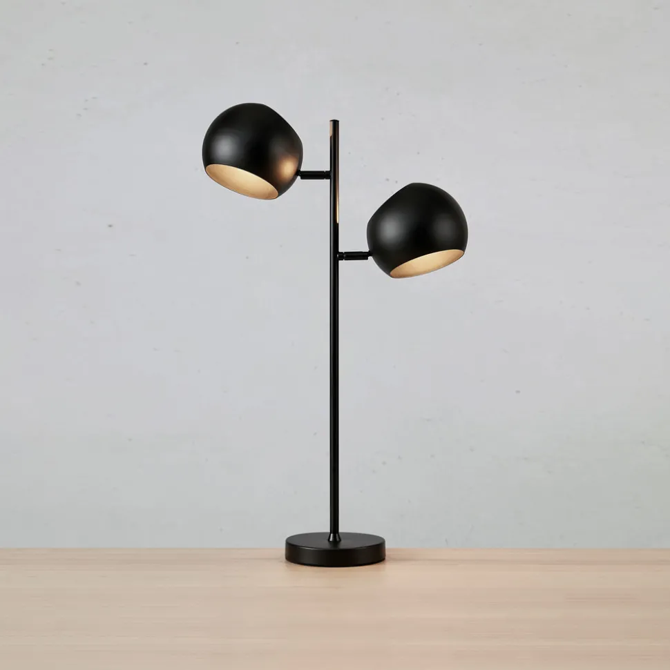 Tafellamp Edgar, 2-lamps, zwart