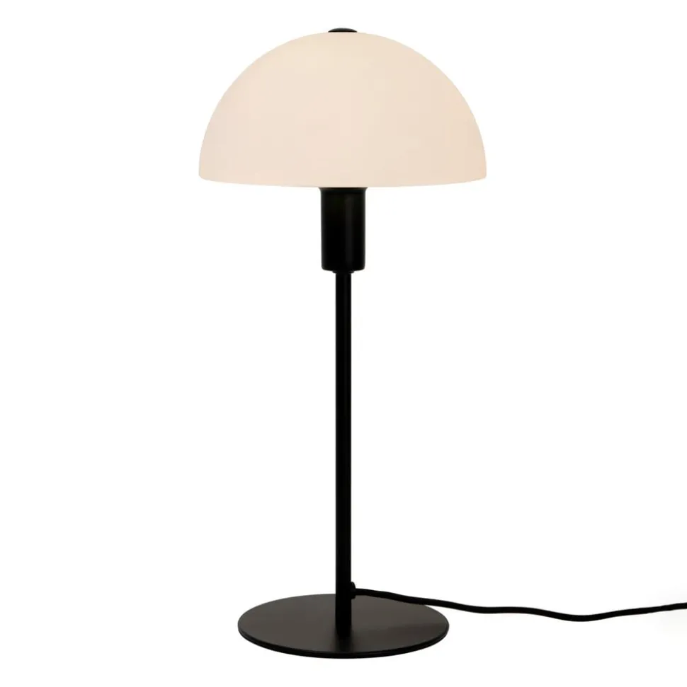 Tafellamp Ellen met glazen kap, zwart