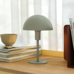 Tafellamp Ellen Mini van metaal, stofgroen