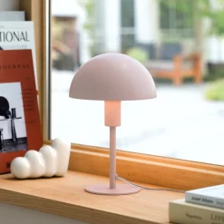 Tafellamp Ellen Mini van metaal, stofroze