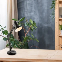 Tafellamp Famous met drie scharnier, zwart