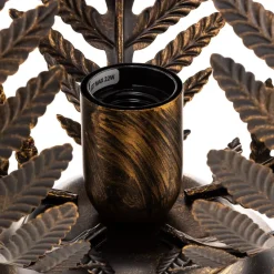 Tafellamp Felce als varen in brons, hoogte 24 cm