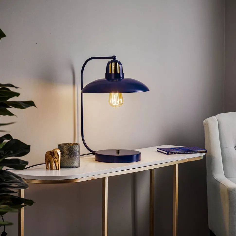 Tafellamp Felix, blauw/goud