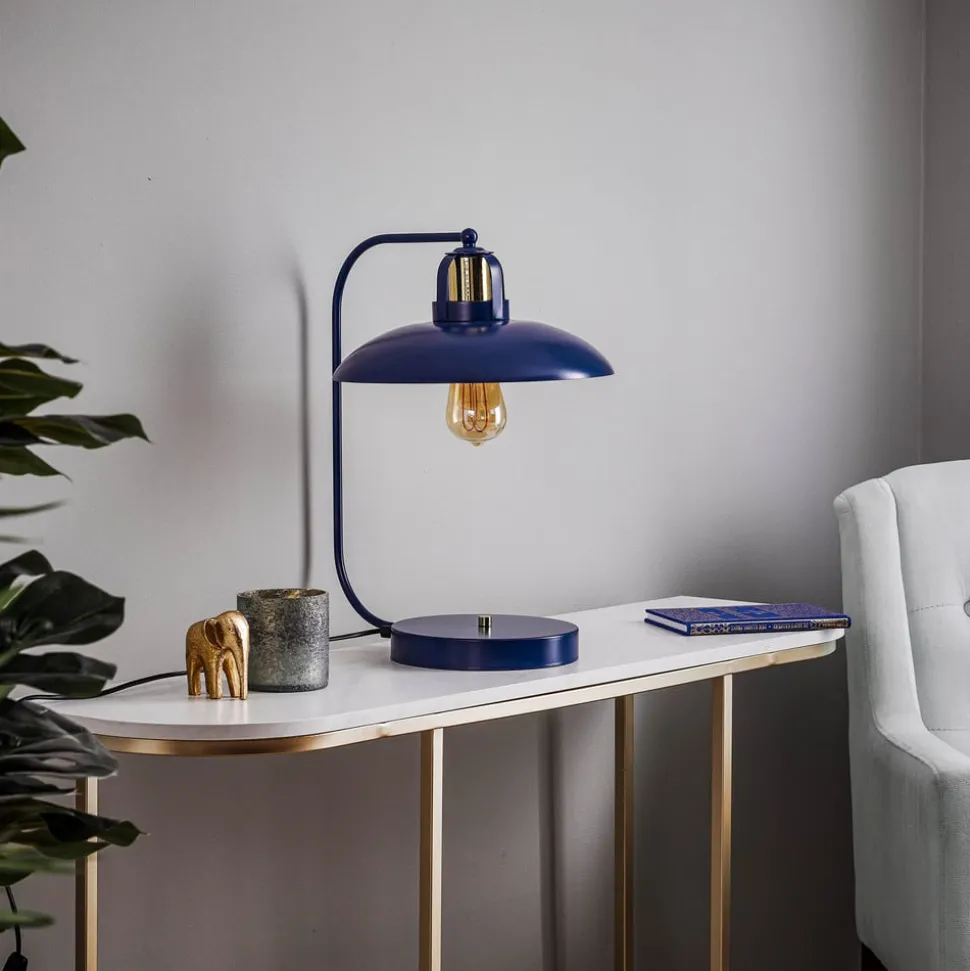 Tafellamp Felix, blauw/goud