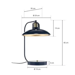 Tafellamp Felix, blauw/goud
