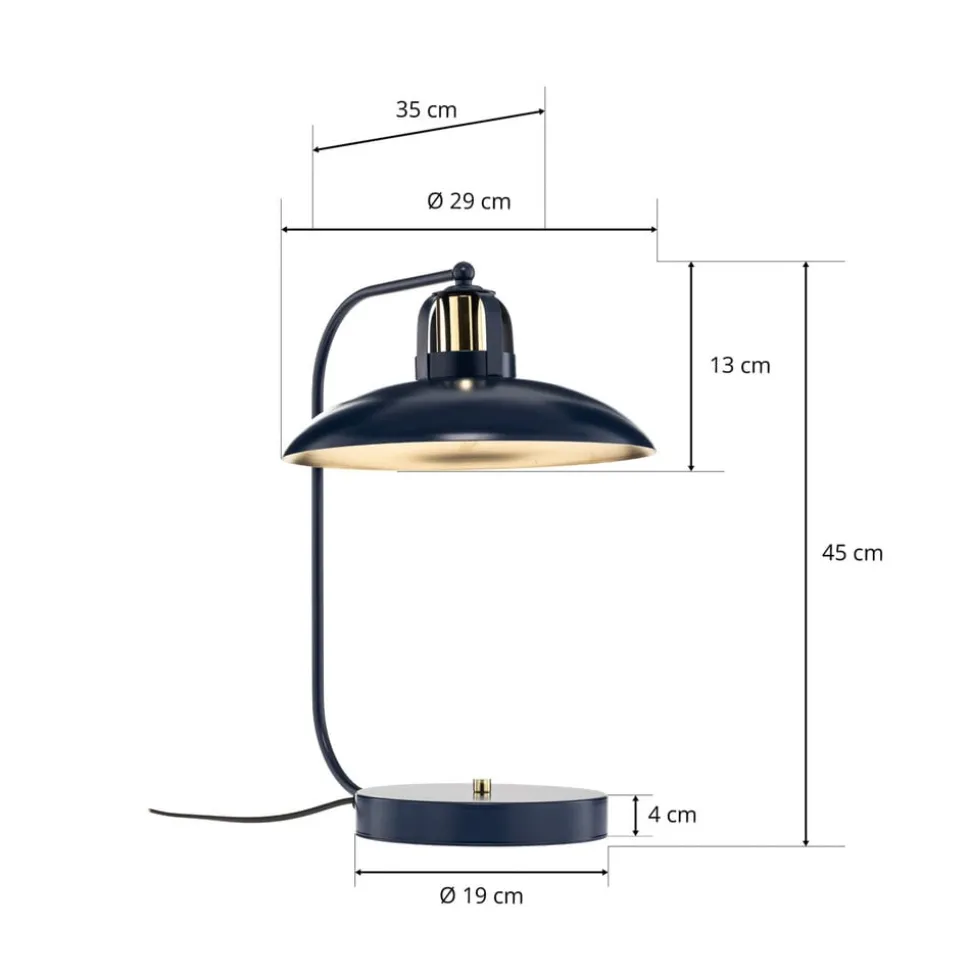 Tafellamp Felix, blauw/goud