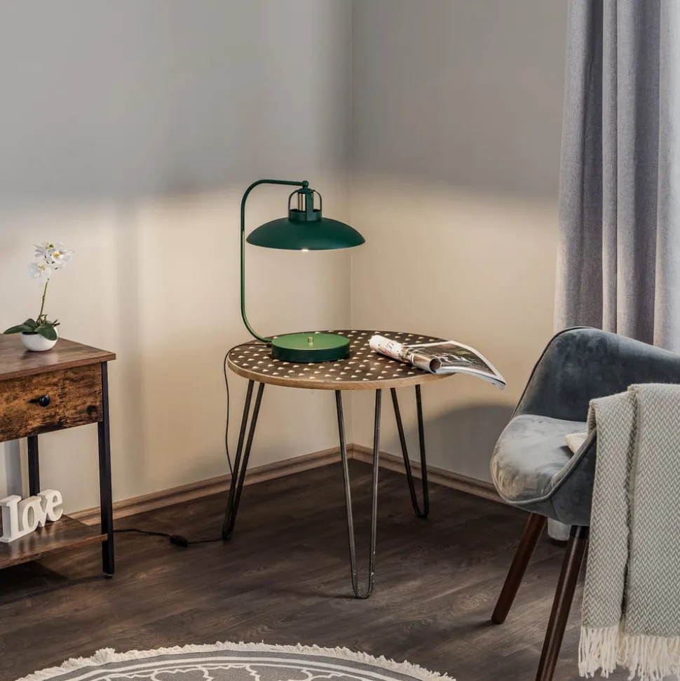 Tafellamp Felix, groen/goud