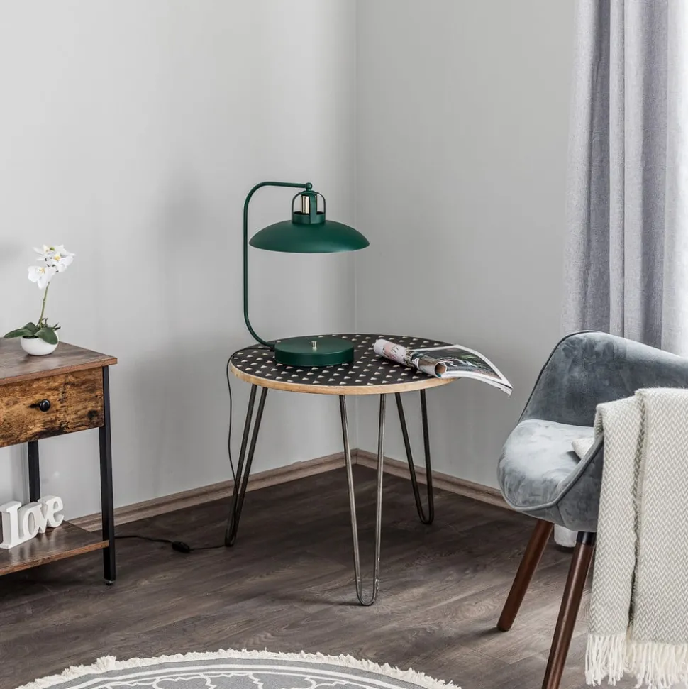 Tafellamp Felix, groen/goud