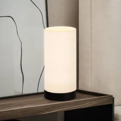 Tafellamp Feniglia met linnen kap naturel