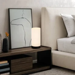 Tafellamp Feniglia met linnen kap naturel