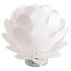 Tafellamp Fora in bloemvorm, wit