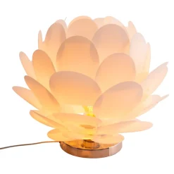 Tafellamp Fora in bloemvorm, wit