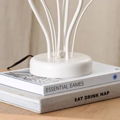 Tafellamp Gloriosa, crème, glas, 3-lamps