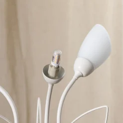 Tafellamp Gloriosa, crème, glas, 3-lamps