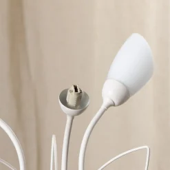 Tafellamp Gloriosa, crème, glas, 3-lamps