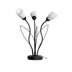 Tafellamp Gloriosa, zwart, glas, 3-lamps