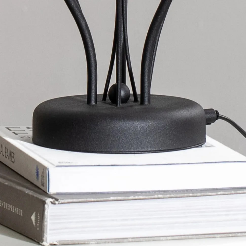 Tafellamp Gloriosa, zwart, glas, 3-lamps