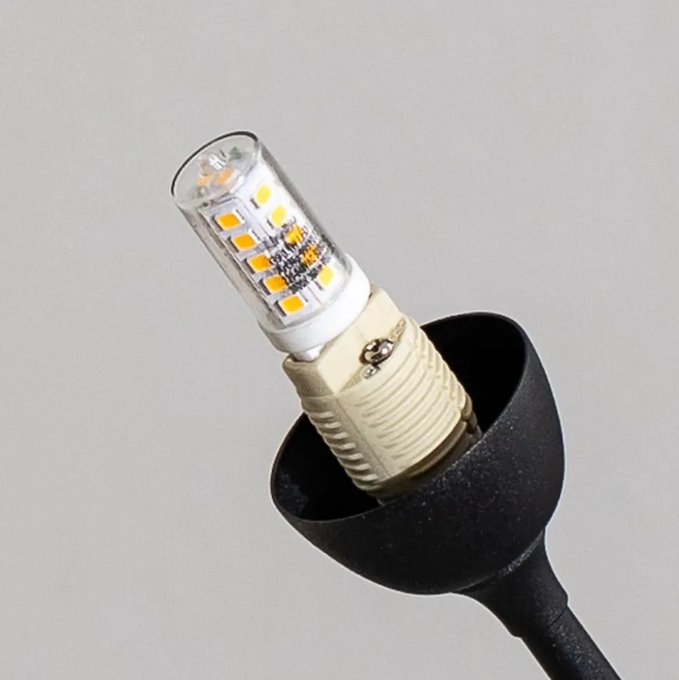 Tafellamp Gloriosa, zwart, glas, 3-lamps