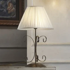 Tafellamp Grande Odino, 1-lamp, bronskleurig, textiel