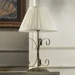 Tafellamp Grande Odino, 1-lamp, bronskleurig, textiel