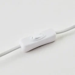 Tafellamp Ilysa stoffen kap wit, keramische voet