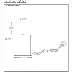 Tafellamp Knulle van metaal, grijs