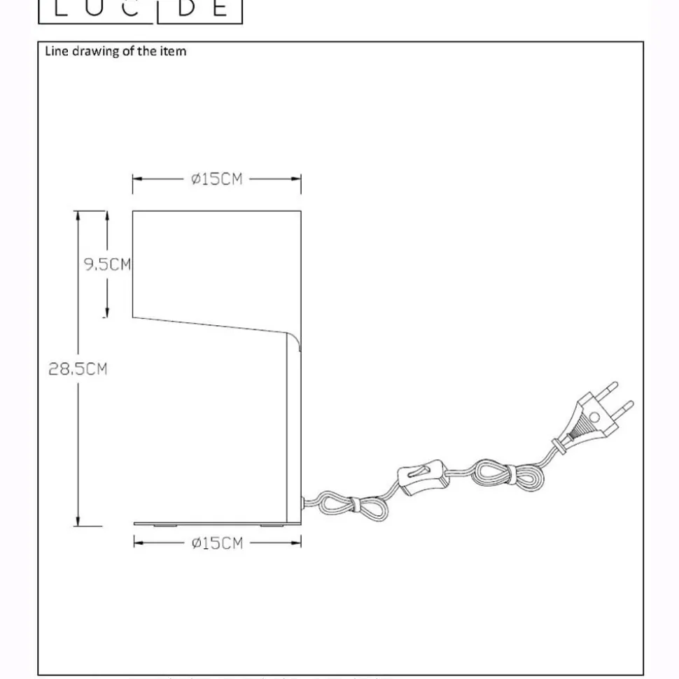 Tafellamp Knulle van metaal, grijs
