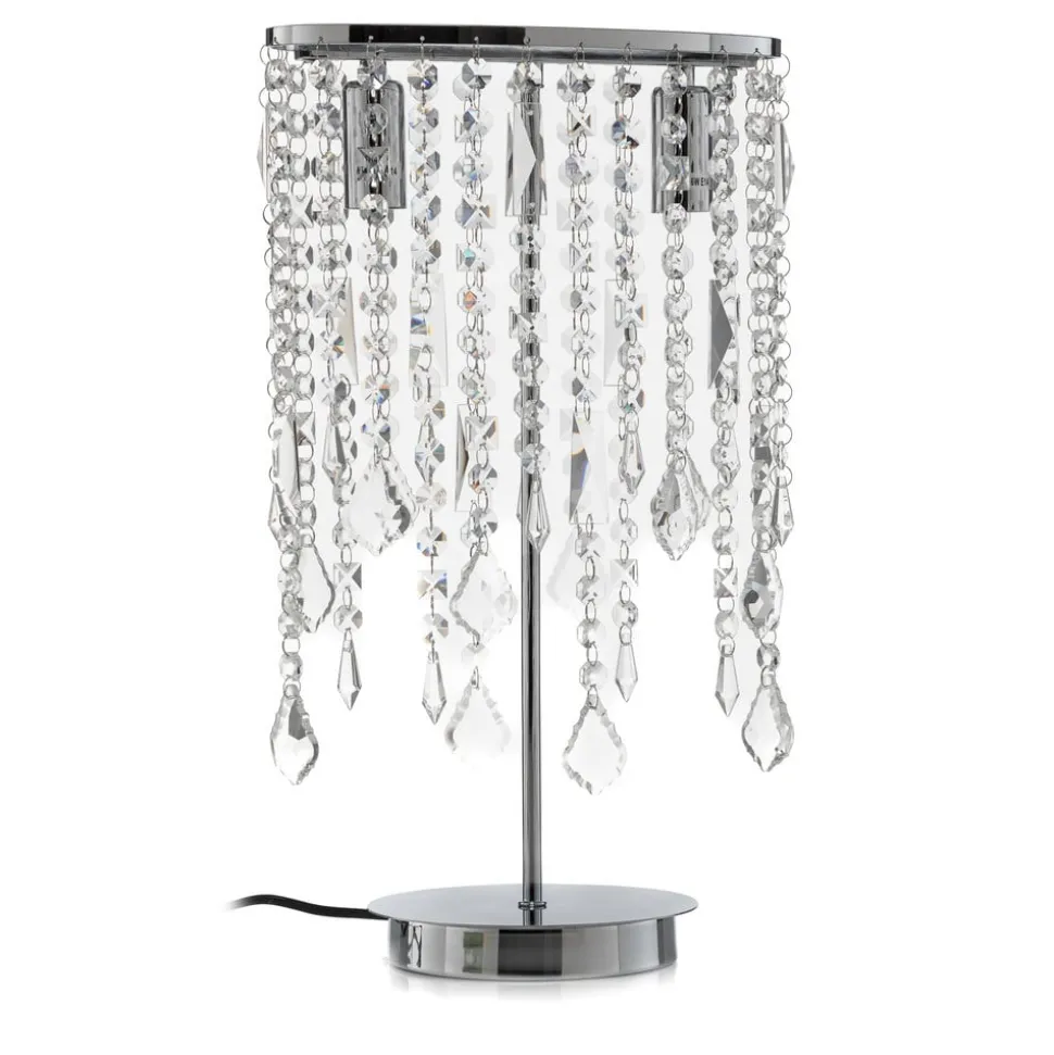 Tafellamp Laila met kristallen hangelement, 2-lamps