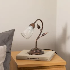 Tafellamp Liliana, 1-lamp, zwart, roségoud, metaal