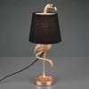 Tafellamp Lola met flamingo-figuur, zwart/goud