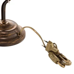 Tafellamp Lucrezia in brons met bloemenkap