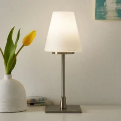 Tafellamp Lucy Big met touchfunctie, wit