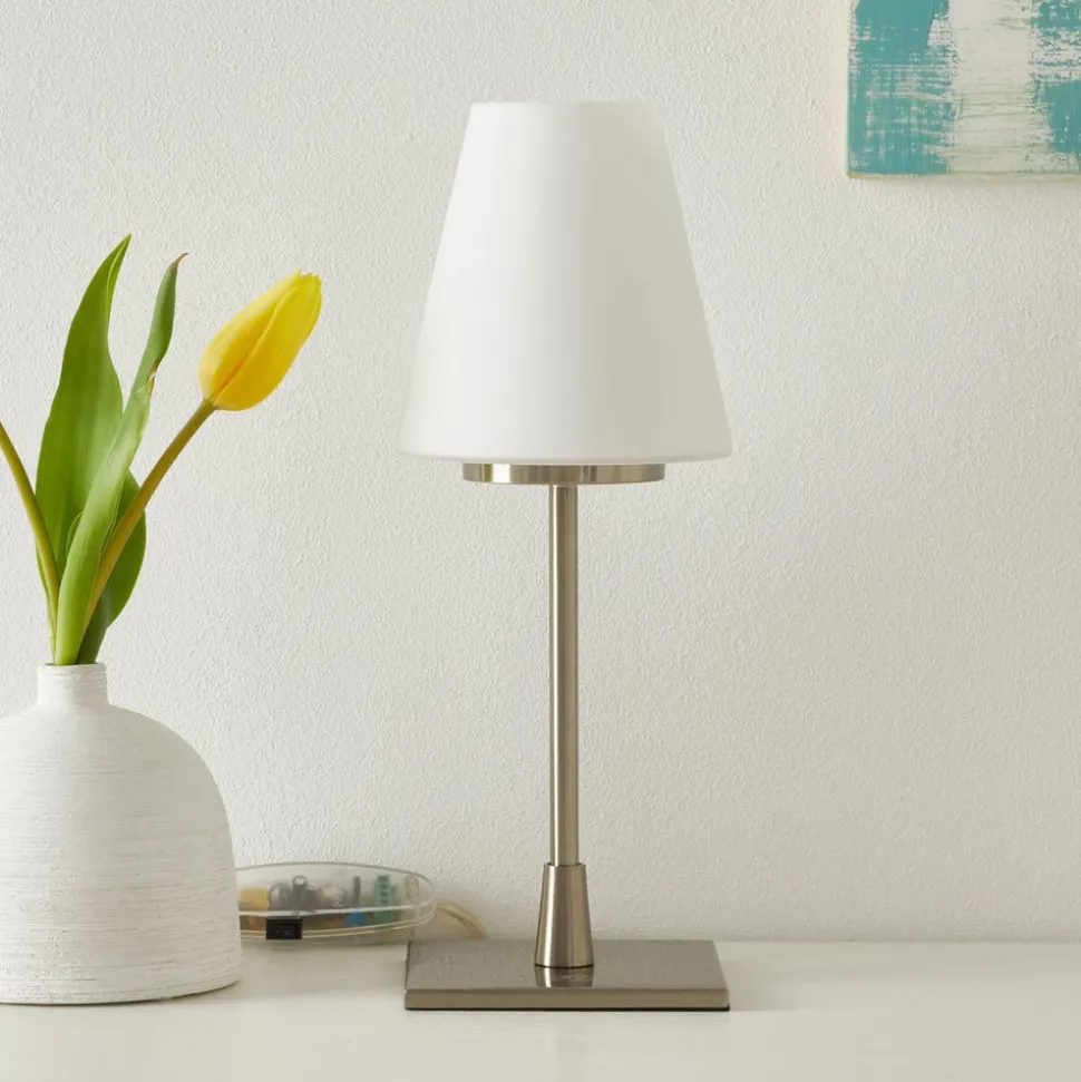 Tafellamp Lucy Big met touchfunctie, wit