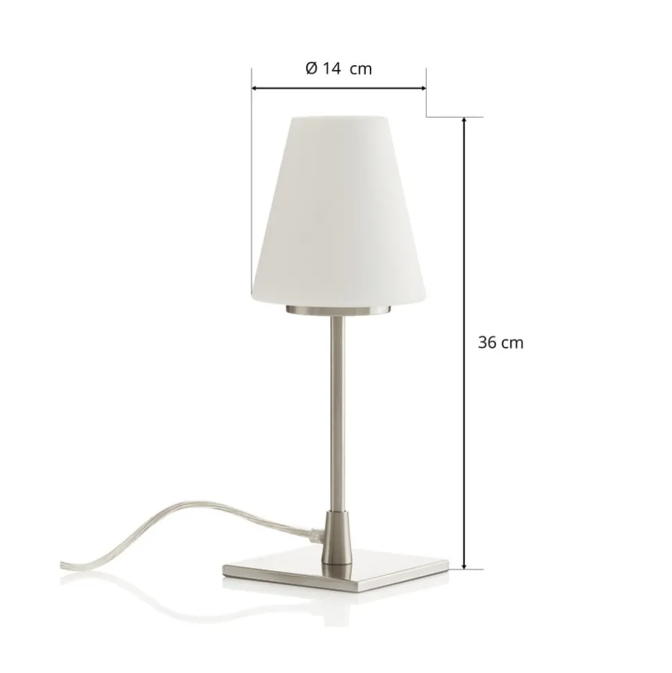 Tafellamp Lucy Big met touchfunctie, wit