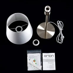 Tafellamp Ludwig met USB-poort wit/nikkel mat