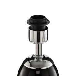 Tafellamp Lund, zwart/wit, hoogte 60 cm, textiel