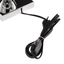 Tafellamp Lund, zwart/wit, hoogte 60 cm, textiel