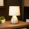 Tafellamp Marmo met keramische voet, wit
