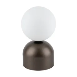 Tafellamp Miki, bruin, hoogte 21 cm, metaal/glas, G9