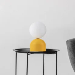 Tafellamp Miki, geel, hoogte 21 cm, metaal/glas, G9