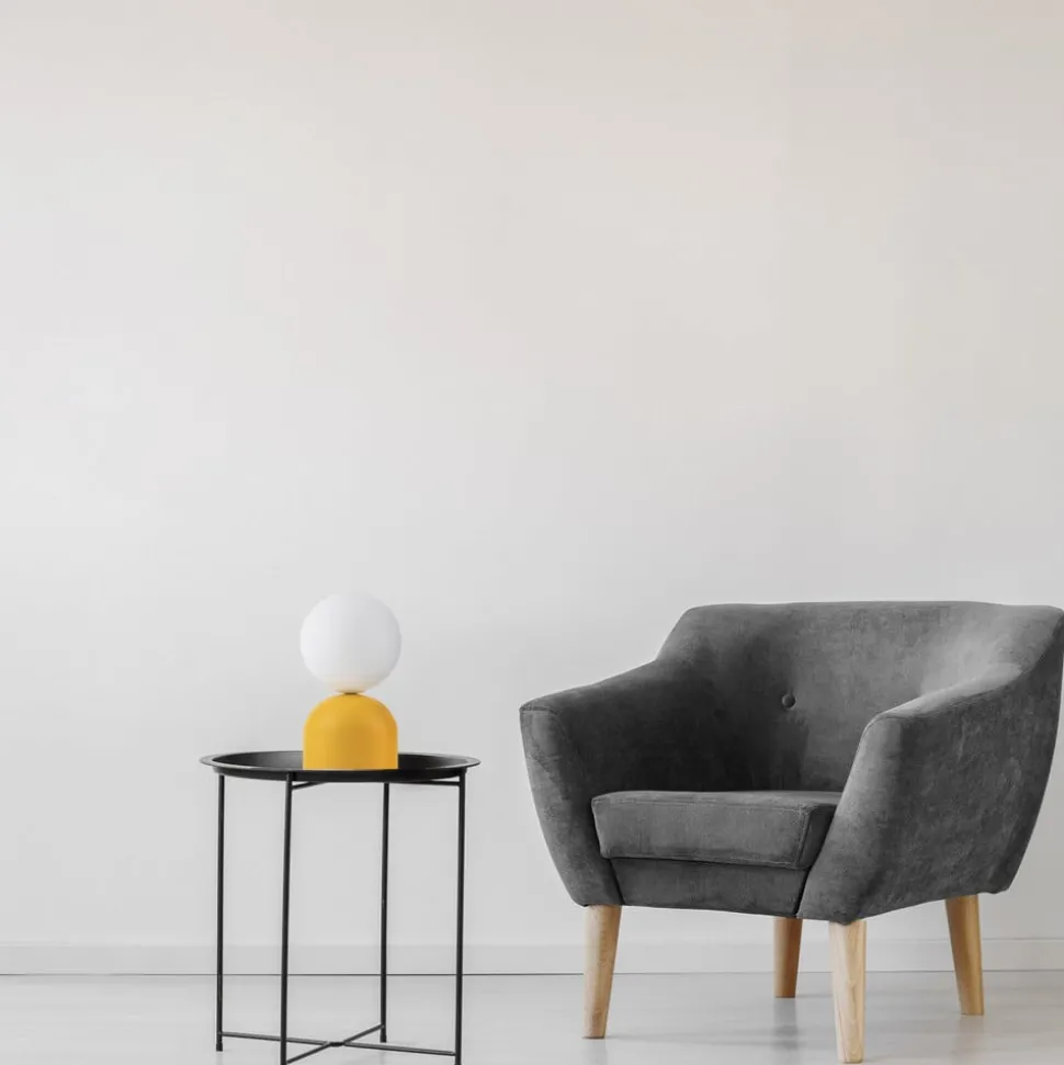 Tafellamp Miki, geel, hoogte 21 cm, metaal/glas, G9