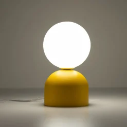 Tafellamp Miki, geel, hoogte 21 cm, metaal/glas, G9