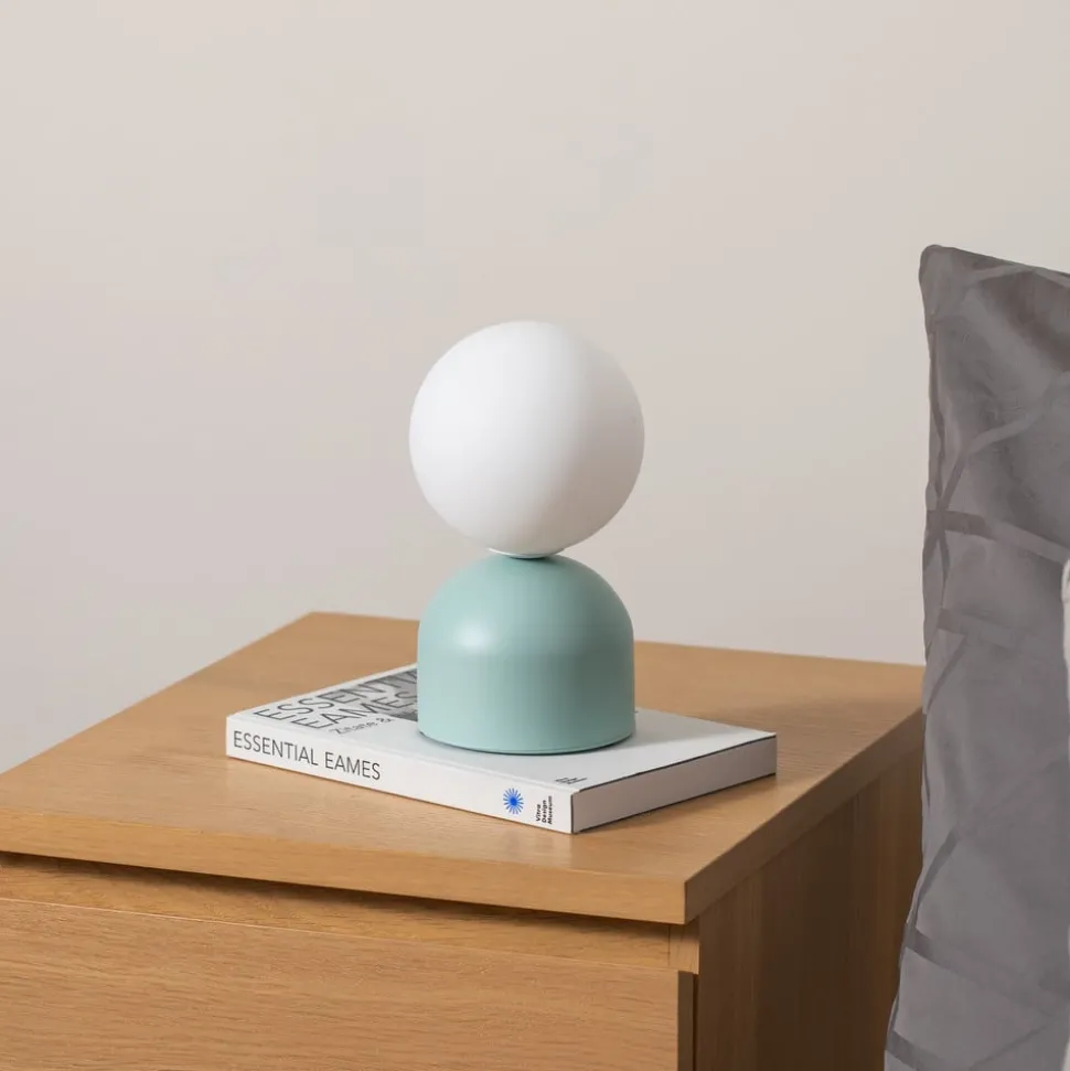 Tafellamp Miki, mintgroen, hoogte 21 cm, metaal/glas, G9